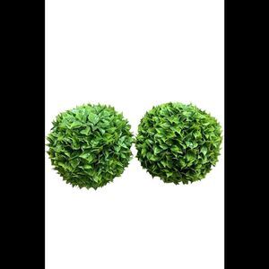 Wicker Park 2-piece 15" Flower Blossom Garden Spheres Yellow